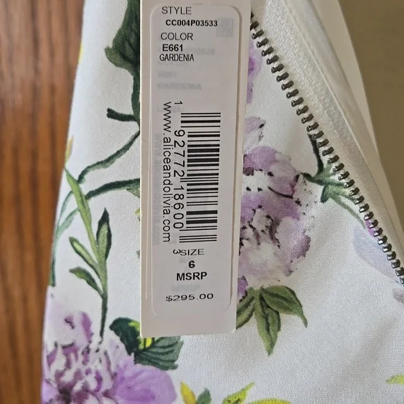 Alice + Olivia Harmony Slit Midi Wedding Guest Special Event Dress - Picture 6 of 6